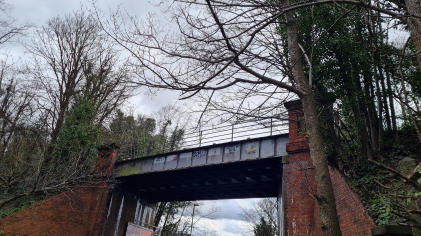 Immediately after leaving Spencer Road Halt, the line took the trains high above the road on this bridge, which appears to still be maintained.